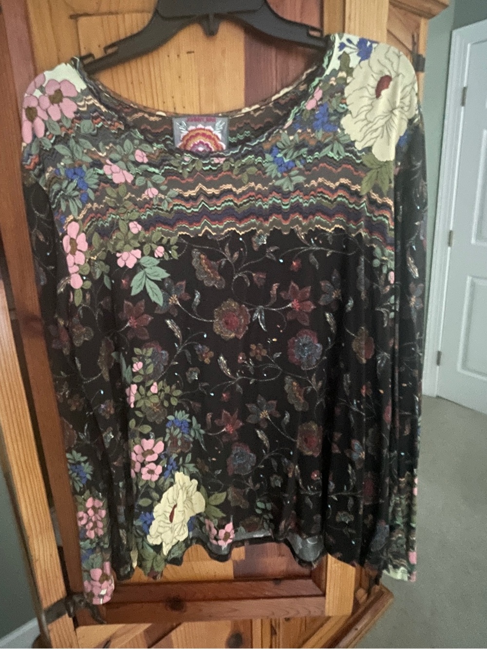 Johnny Was Flower Favorite Long Sleeve Tee | L | EUC